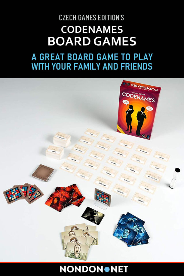 Codenames Board Games - A Great Board Game to Play with Your Family and Friends #Codenames#BoardGames#Games#wordGame#SocialWordGame#TwoRival#spymasters#assassincard#keycards#rulebook#doubleAgentCard#CzechGames