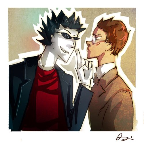 caledoniaseries: Aziraphale and Crowley fan art inspired by the Glasgow stage production OMG THERE&a