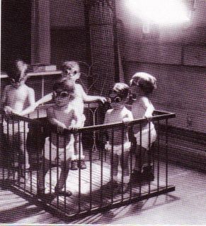 biomedicalephemera:  Babies From Space …ok, just babies in a sun-bed. These babies in an orphanage are getting a sun-bath, which was once a common procedure during the winter months in order to stave off vitamin D deficiency in those who couldn’t