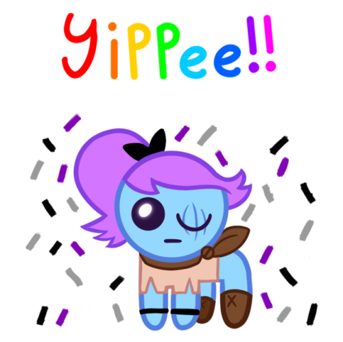 I know this is very late, but I wanted to give you this fanart of Pibby Lavee as a gift for pride mo