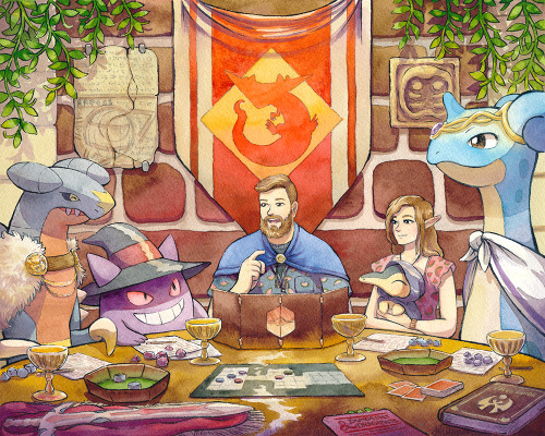 revilonilmah:    Dungeons and Dragons x Pokemon commission! It was fun to draw all the little details and references.   