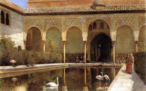 cavetocanvas: Edwin Lord Weeks, A Court in The Alhambra in the Time of the Moors, c. 1876