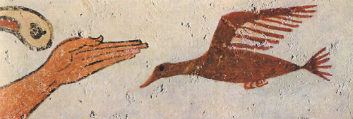 theancientwayoflife:~ Scene of wrestling with the figure of an augur on the left, and a masked figur