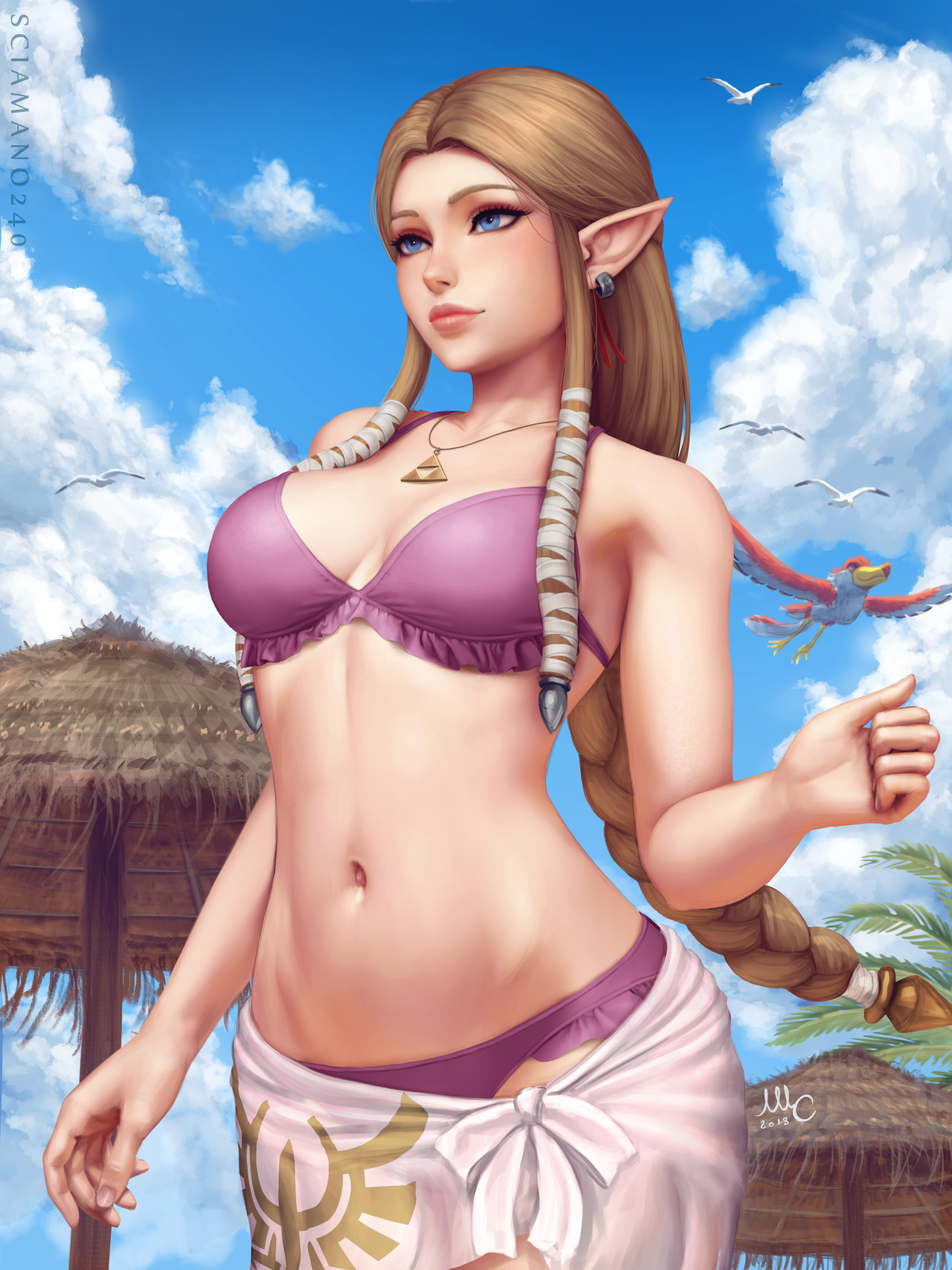 magickightyozakura:  Summer Zelda   Artist: Mirco Cabbia (Sciamano240)   &lt;3