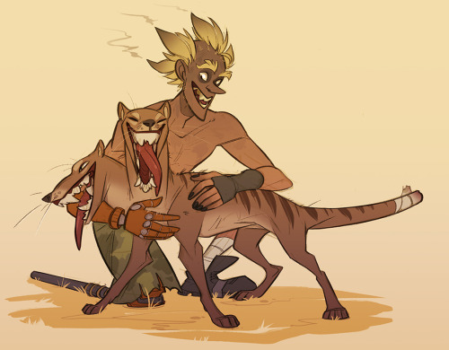 coconutmilkyway: he found this weird lookin dingo in the wastelands, fed it a mouse, and it followed