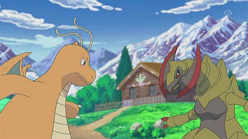 trainer-caity:Dragonite & Haxorus ~No, no, haxorus.If you want to win, hit his head with your ch