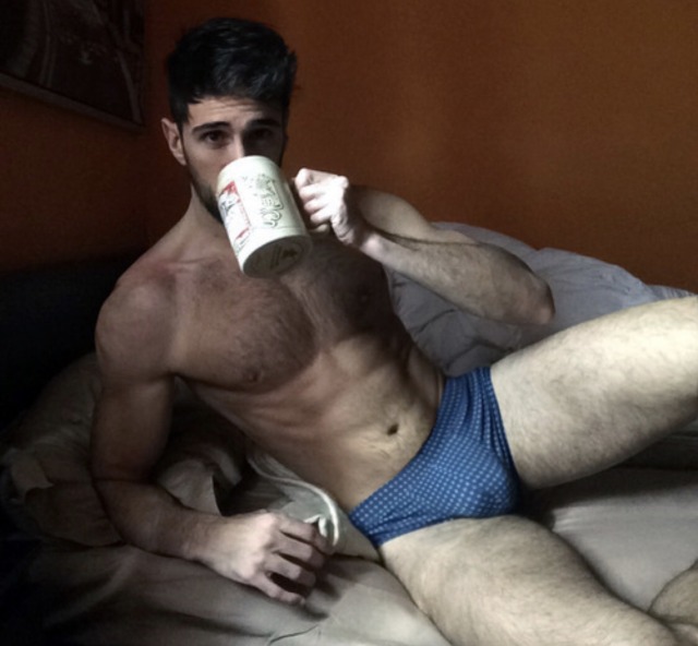 dirtyjocks:A man in his sweaty undies he’s slept the night in, gives me a bone of my own. 