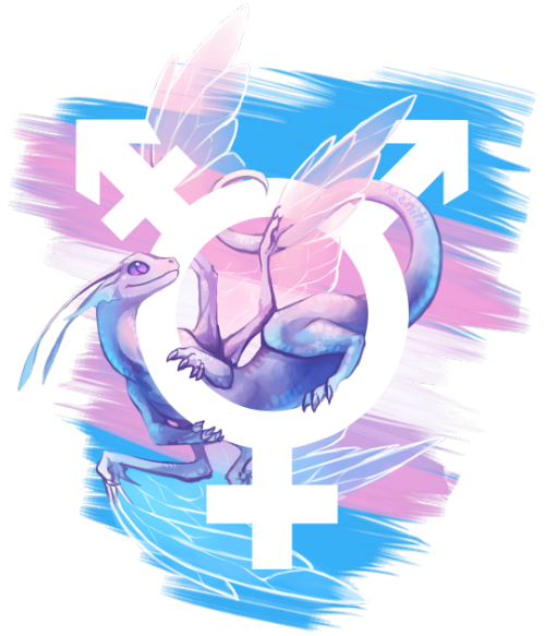 kaenith: Saturday again means another pride dragon :D  This time it’s trans pride. Other 