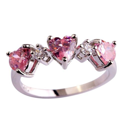 larme-girl:Pink topaz heart ring, available for purchase here! 