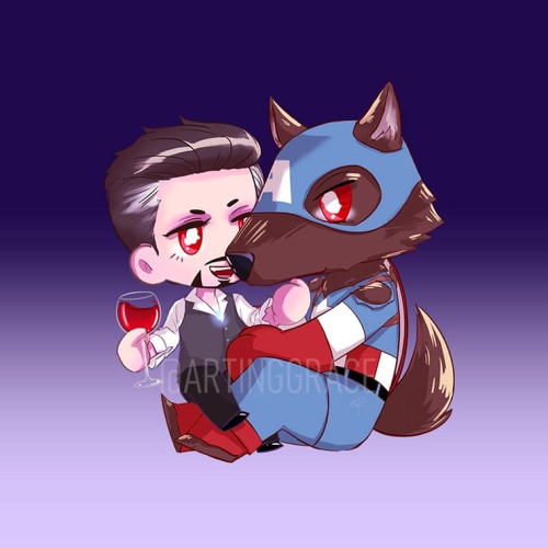 capwolf and vampire!tony (lollipop charm &amp; sticker designs!)on twitter | insta.gram - please don