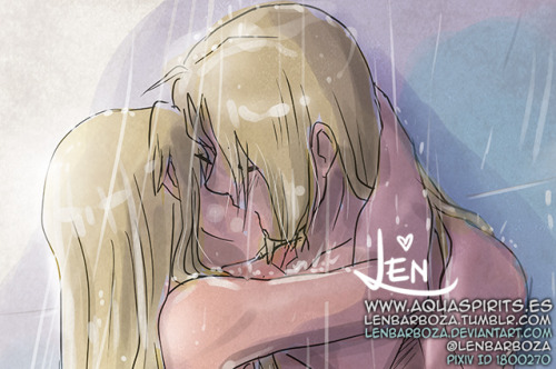 lenbarboza: Quick sketch for EdWin Smut Week- Day 1 Shower &amp; Love Marks  - WARNING NSFW CONT