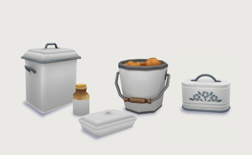 Country Kitchen Kit Clutter - Base Game Compatible Recolors (pt 1)Five clutter items from the new Co