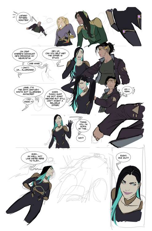 nebezial-asheri: some colorful work in progress pages for the first half of the achilles shieldmaide