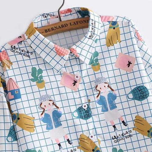 Kawaii Cartoon Girl Print Shirt starts at $28.90 ✨☁️✨Tag your friend if you think he/she fits it wel