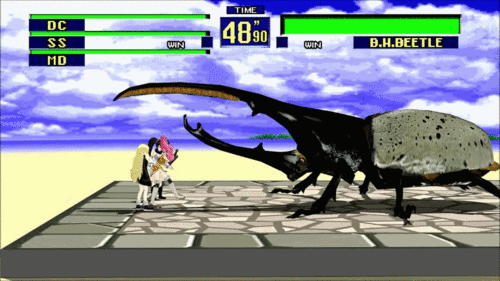 isopodde:  Watching an anthropomorphic Dreamcast smash her head into various Sega characters is way more entertaining than it has any business being. 