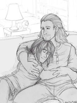 kiwiitin:  I was going to try and draw some cool Fili for Dragonmuses Slinky-verse AU, but then I fluffed it. It just accidentally slipped and turned to fluff. It’s just that they’re too adorkable together I can’t help myself. 