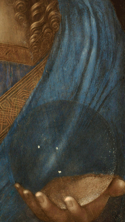 overdose-art:  Leonardo da Vinci, Salvator Mundi (details), c. 1500 