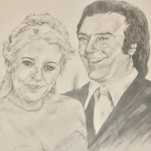 Commission March 2018 A lovely request for a drawing of his wife and her deceased father who passed 