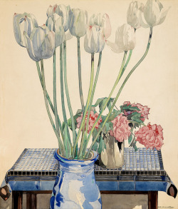 trulyvincent:White TulipsCharles Rennie Mackintoshc.1915