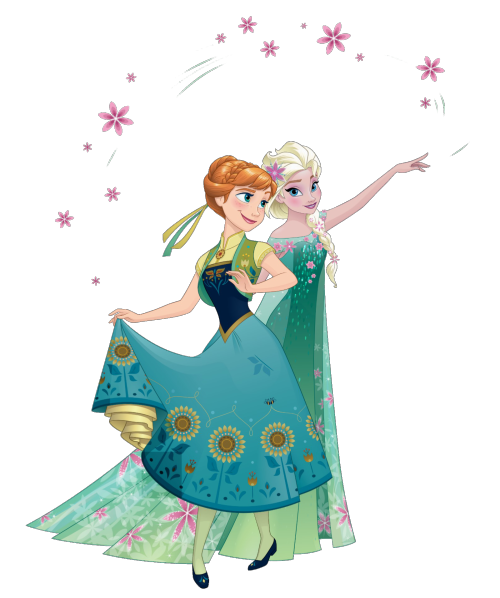 egipciaca: Transparent 2D Anna and Elsa from Frozen Fever.