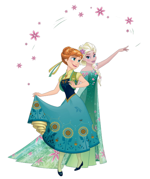 egipciaca:  Transparent 2D Anna and Elsa from Frozen Fever.