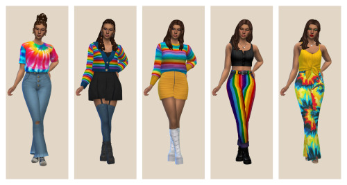 sweetwishsims:HAPPY PRIDE MONTH!! I’ve got a bunch of looks coming, so stay tuned! But for now