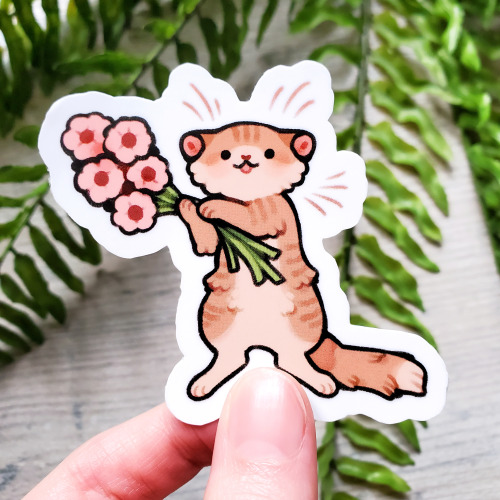 Flower cat stickers will be in my shop update this Friday, June 4th at 1pm(CDT)!