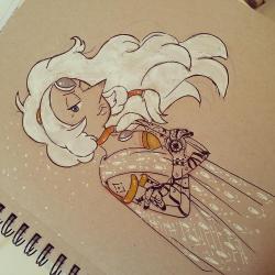 skyneverthelimit:  selling my Opal tonal 9X12 illustration for 15 dollars. also taking in commissions on tonal paper  &lt;3