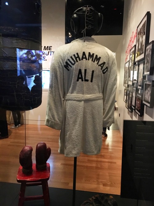 Muhammad Ali’s robe, boxing gloves & head gear.