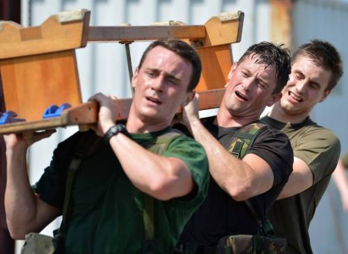 Sailors and Royal Marines conduct Battle Fitness The Royal Marines from HMS Bulwark were put through