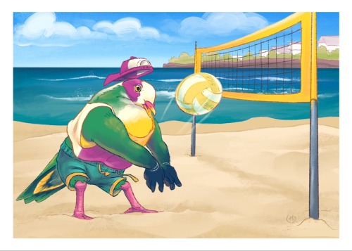 Avian August Day 4 - Yellow-breasted Fruit Dove Playing Beach Volleyball 
