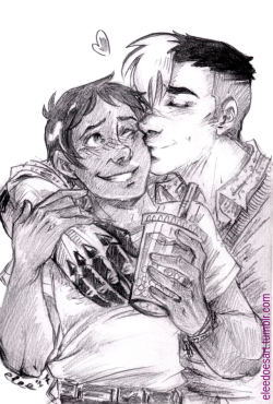 eleedoesart:  Happy paladins on a casual date!! ..Shiro loves his sharphootercommissioned pic by @strawberrylovely who asked for soft shance (and told me I could make it as sappy and fluffy as I wanted ;3)**Commissions Info**