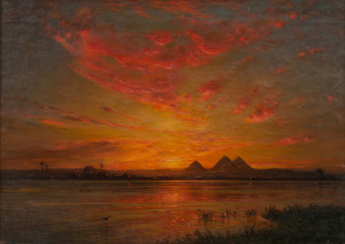 fleurdulys:Sunset on the Nile - Ernst Koerner1906