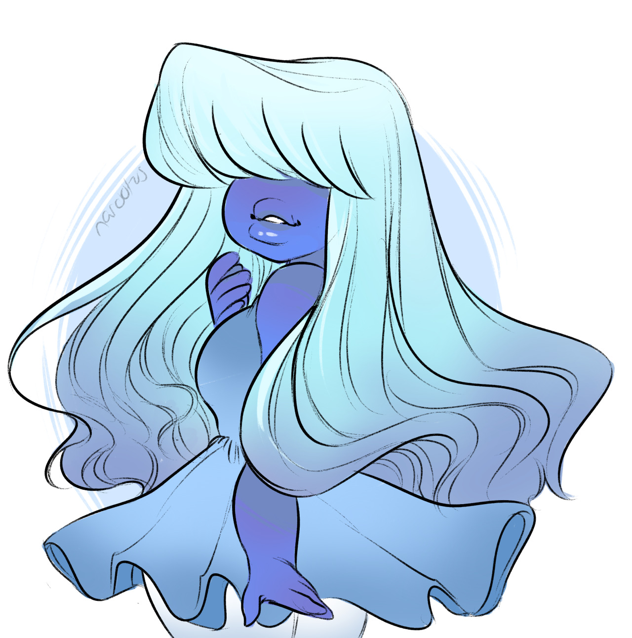 narootos:  doodles of my fave blue gems from my stream today !! 