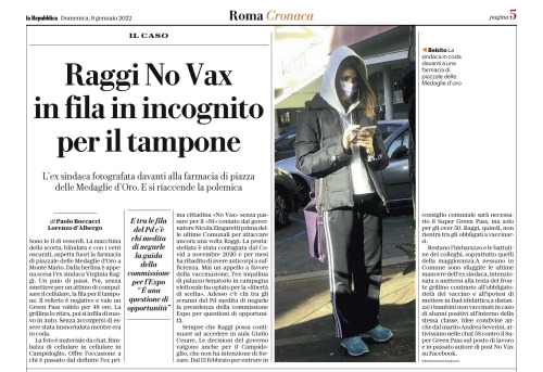 Repubblica Roma, 09 Gennaio 2022