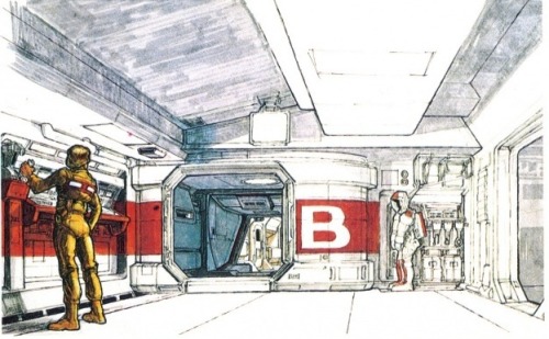 tsercele: Some of Ron Cobb’s concept art for Alien (1979). Among other duties in the art department, Cobb contributed to the look and feel of technology in the Alien universe, designed the “Semiotic Standard” for signs in interstellar spacecraft,