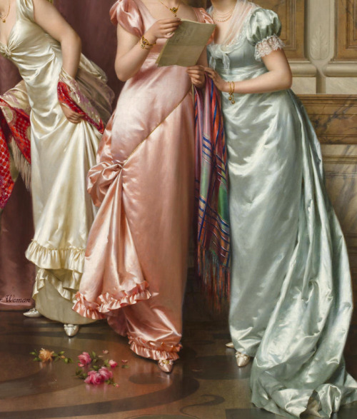 the-garden-of-delights:“An Illicit Letter” (detail) by Vittorio Reggianini (1858-1938).