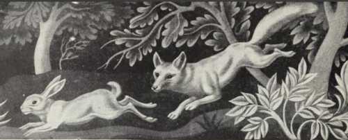 nemfrog:Fox and hare. Everyday biology. 1946.