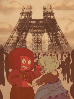 jen-iii:  ‘This will be one of the most romanitc places on Earth, just you wait and see!’ ‘I already do~’ @rupphirebomb Day 2: Date Night! I love the idea of the gems just like, traveling around and meeting famous historical figures/places with