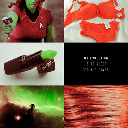 shmi:Femslash February Aesthetics (11/29):Nyota Uhura x Gaila (Star Trek)The king is dead but the qu