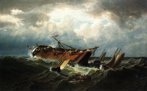 Shipwreck off Nantucket (also known as Wreck off Nantucket, after a Storm), 1861, William Bradford