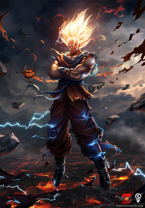 thewayilikecomix:  Goku by ~bpsola Cool as hell! 