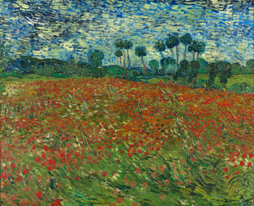 justthishumanheart:Vincent van Gogh, Poppy Field (1890)