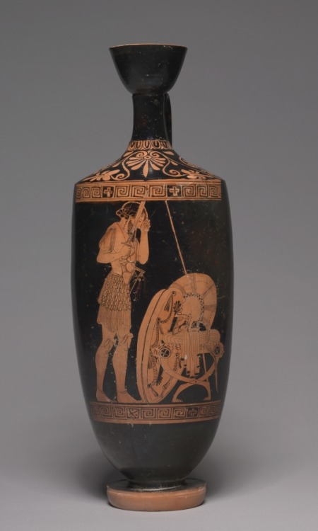 cma-greek-roman-art:Lekythos (Oil Pitcher), Oionokles Painter, c. 480-470 BC, Cleveland Museum of Ar