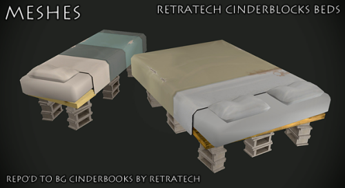 Retratech Cinderblocks bedsI really needed some very cheap beds with only dirty/used beddings, so he