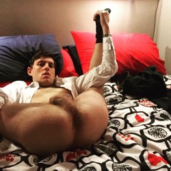 rockcockjock:  Bitch bottoms in black socks. 