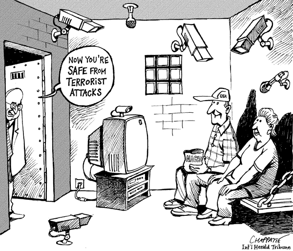 cartoonpolitics:  “If you want total security, go to prison. There you’re fed, clothed, given medical care and so on. The only thing lacking is freedom.” .. (Dwight D. Eisenhower) 