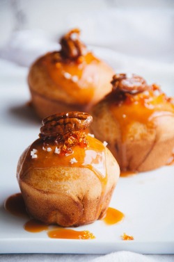 Confectionerybliss:  Chocolate Pecan Brioche Buns With Salted Caramel Sauce | Hint