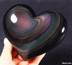 mineralists:  Rainbow Obsidian Carved Heart