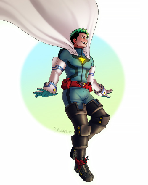 Pro Hero Deku! tried to incorporate a few All Might elements into his costume.  